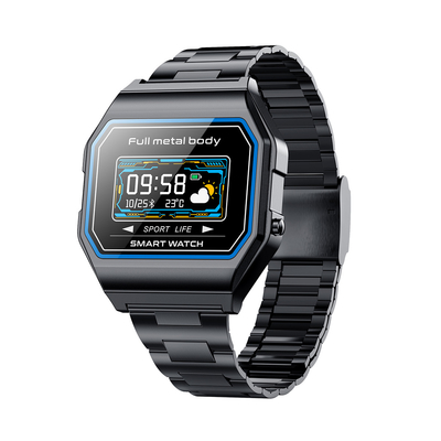 Montres analogiques-numériques de contact simple de la place 0.96inch de montre de Digital des hommes de bande métallique
