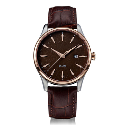 30M Waterproof Top Layer fouettent la montre en cuir de couples