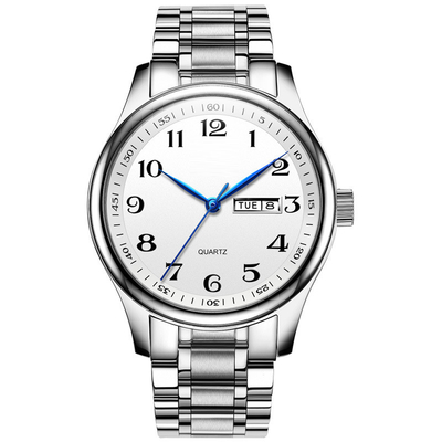 Couplez l'acier inoxydable de mouvement de montre imperméable japonaise de calendrier
