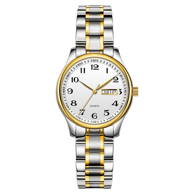 Couplez l'acier inoxydable de mouvement de montre imperméable japonaise de calendrier