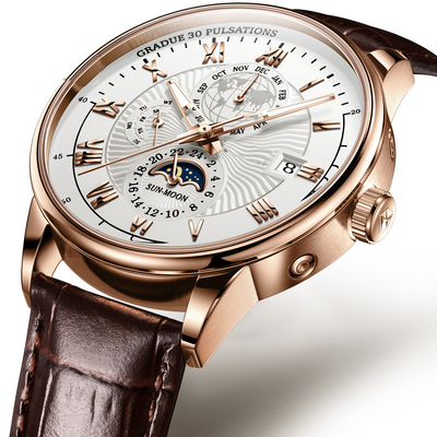 Montres-bracelet mécaniques de quartz d'oeil du professionnel trois d'affaires pour des cadres