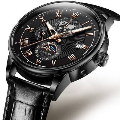 Montres-bracelet mécaniques de quartz d'oeil du professionnel trois d'affaires pour des cadres
