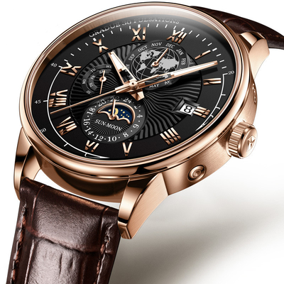 Montres-bracelet mécaniques de quartz d'oeil du professionnel trois d'affaires pour des cadres