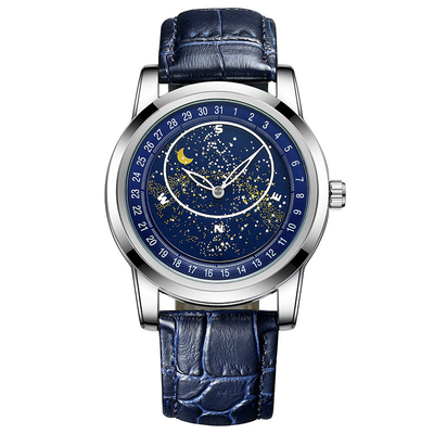 La montre des hommes lumineux de la montre mécanique automatique à cadran lunineux des hommes