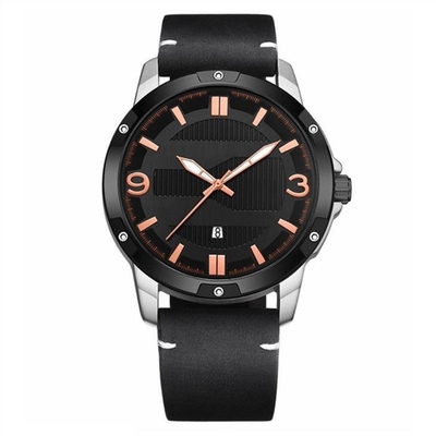 Les sports garnissent en cuir la montre lumineuse de ceinture d'Athleisure de montre-bracelet de quartz d'alliage