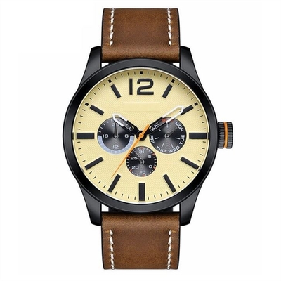 Les hommes façonnent des sports le quartz qu'imperméable observe l'oeil trois grande montre de cadran