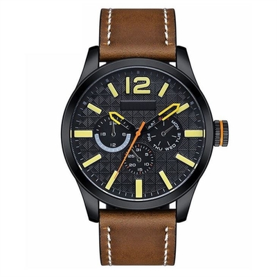 Les hommes façonnent des sports le quartz qu'imperméable observe l'oeil trois grande montre de cadran
