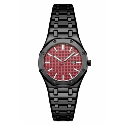Montre imperméable de quartz de calendrier de montre d'affaires d'acier inoxydable d'hommes