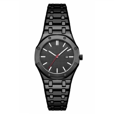 Montre imperméable de quartz de calendrier de montre d'affaires d'acier inoxydable d'hommes