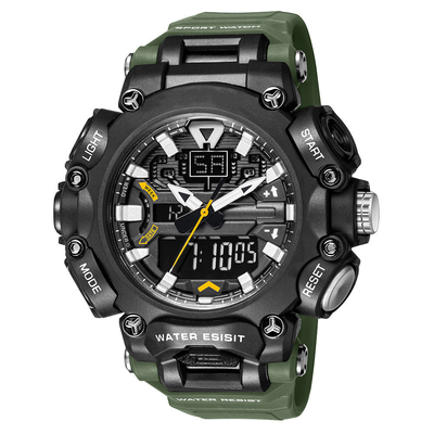 Les sports acryliques de Digital de miroir observent 50 mètres imperméabiliser la montre-bracelet de chronographe