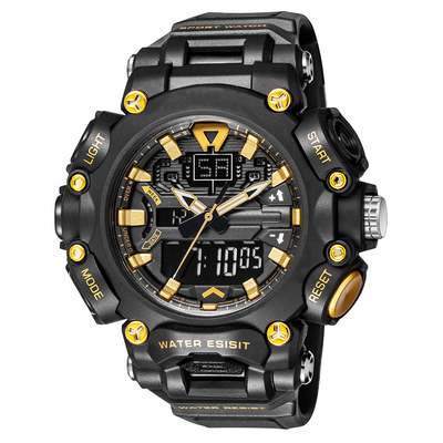 Les sports acryliques de Digital de miroir observent 50 mètres imperméabiliser la montre-bracelet de chronographe