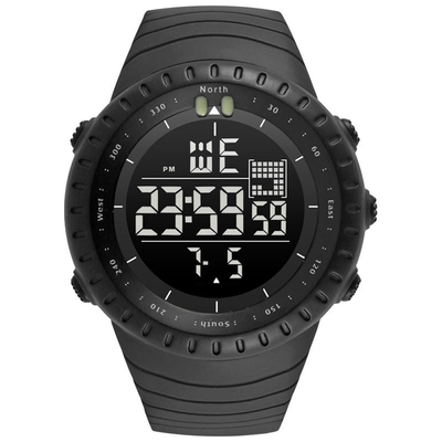 Les sports analogiques-numériques de cadran de noir de montre de sport de Chronos observent 50 mètres d'imperméable