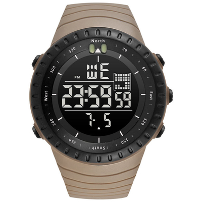 Les sports analogiques-numériques de cadran de noir de montre de sport de Chronos observent 50 mètres d'imperméable