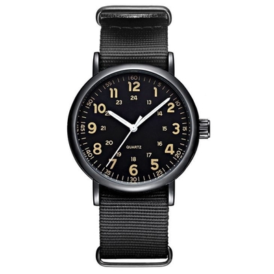 Boucle en cuir d'acier inoxydable de bracelet en cuir de Brown de montre de chronographe de bande d'ODM