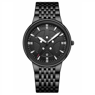 Montre mécanique automatique d'acier inoxydable de chronographe de calendrier mince imperméable de montre