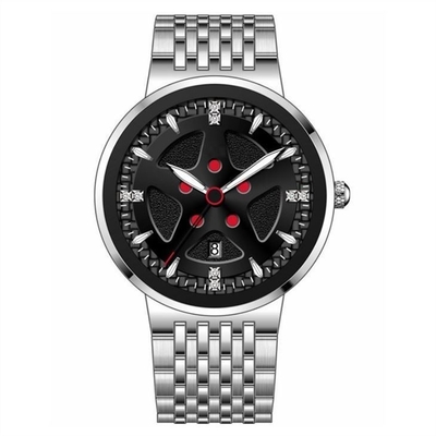 Montre mécanique automatique d'acier inoxydable de chronographe de calendrier mince imperméable de montre