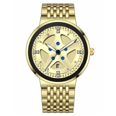 Montre mécanique automatique d'acier inoxydable de chronographe de calendrier mince imperméable de montre