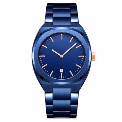 Circonférence de la montre-bracelet 218mm de quartz de l'acier inoxydable des hommes minimalistes