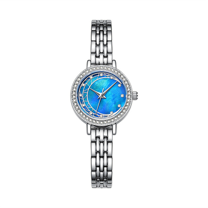 Le cadran nacré en métal observe Diamond Bracelet Watches des femmes enduites de miroir en verre