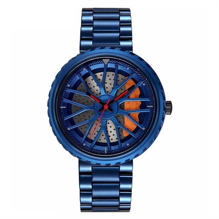 Montres du résistant à l'eau d'acier inoxydable de quartz des hommes posés bouleversés de montre-bracelet