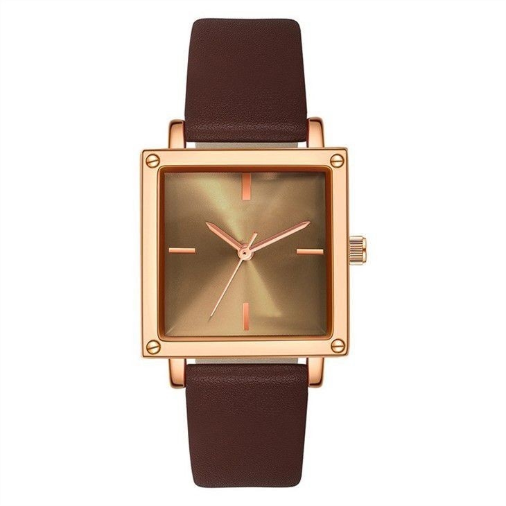 Cadran en cuir/de Mesh Strap Women Quartz Wrist montre 30M Life Waterproof Square non d'échelle