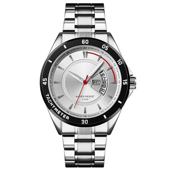 Montre de calendrier hebdomadaire de montre du calendrier perpétuel des hommes en alliage de zinc avec la date et le jour