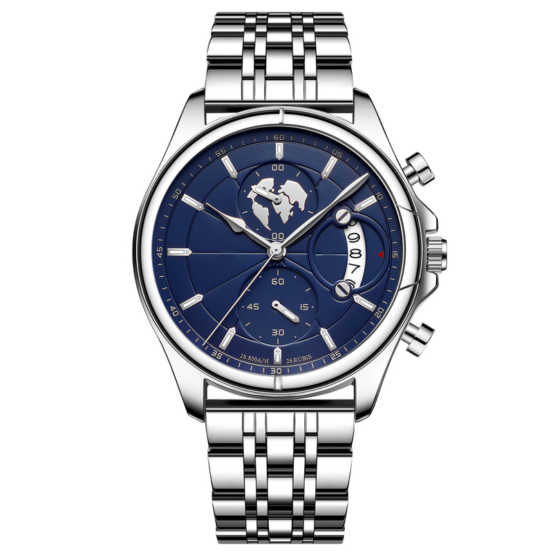 Montres-bracelet de quartz de cadran de montre inoxydable de courroie de style de sport grandes pour les hommes