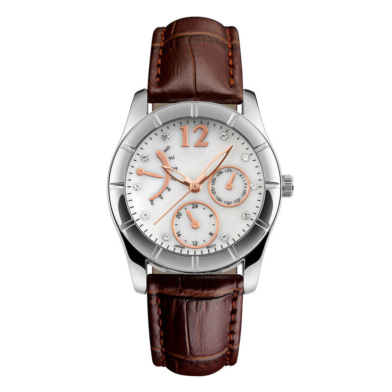 Type adapté aux besoins du client de fermoir de boucle de montre-bracelet de quartz d'acier inoxydable de service imperméable