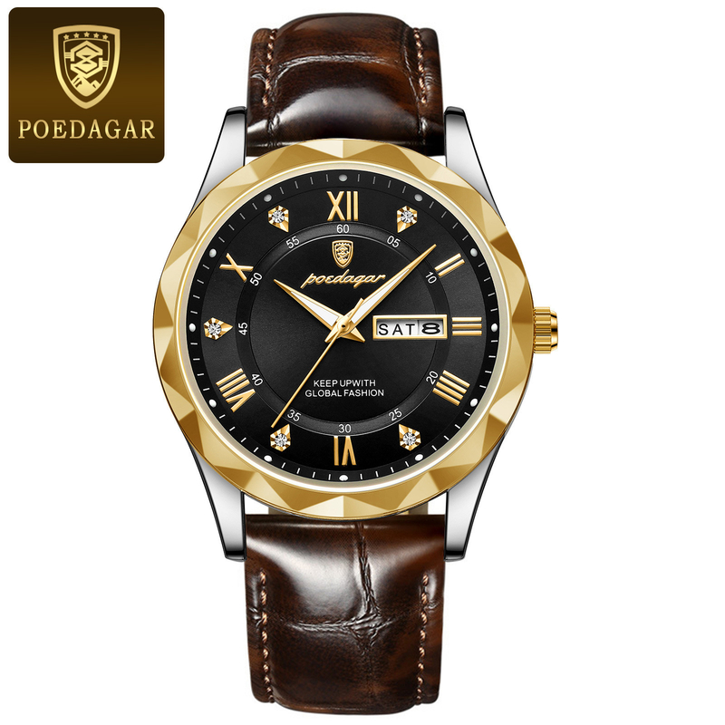 Montres à poignet à batterie de quartz de 38 mm avec couleur de cadran personnalisée et cristal minéral