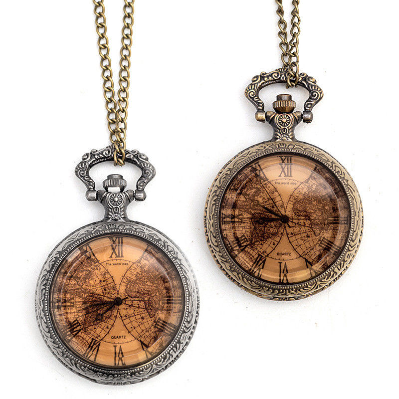 Rétro quartz Movt d'horloge de montre de poche de cru avec la chaîne de 0.8m