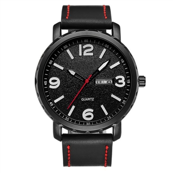 Les doubles sports de calendrier de grand cadran observent la montre des hommes occasionnels de sports de Digital